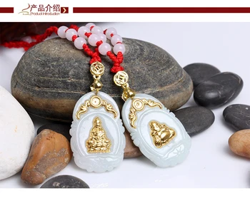 

New Design Guanyin fo Gold Jade Pendant For Men Women Hot Sales Unisex Necklace Free Shipping