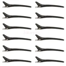 12 шт. зажимы для парикмахерского салона пряди на клипсах зажимы заколки для волос черный