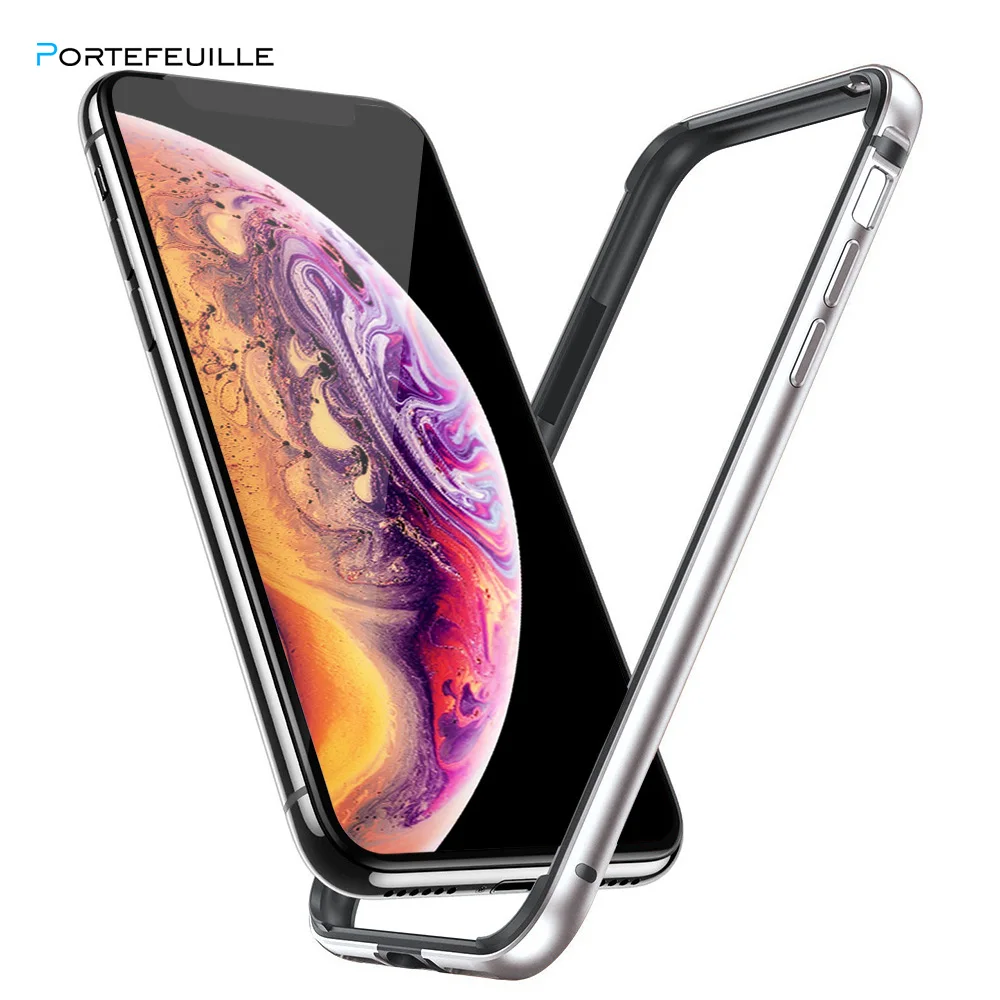

Portefeuille case for iphone XS MAX Utra-Thin Aluminum TPU Hybrid Shockproof Bumper Case for iphone XS XR 8 7 6 6s plus Luxury