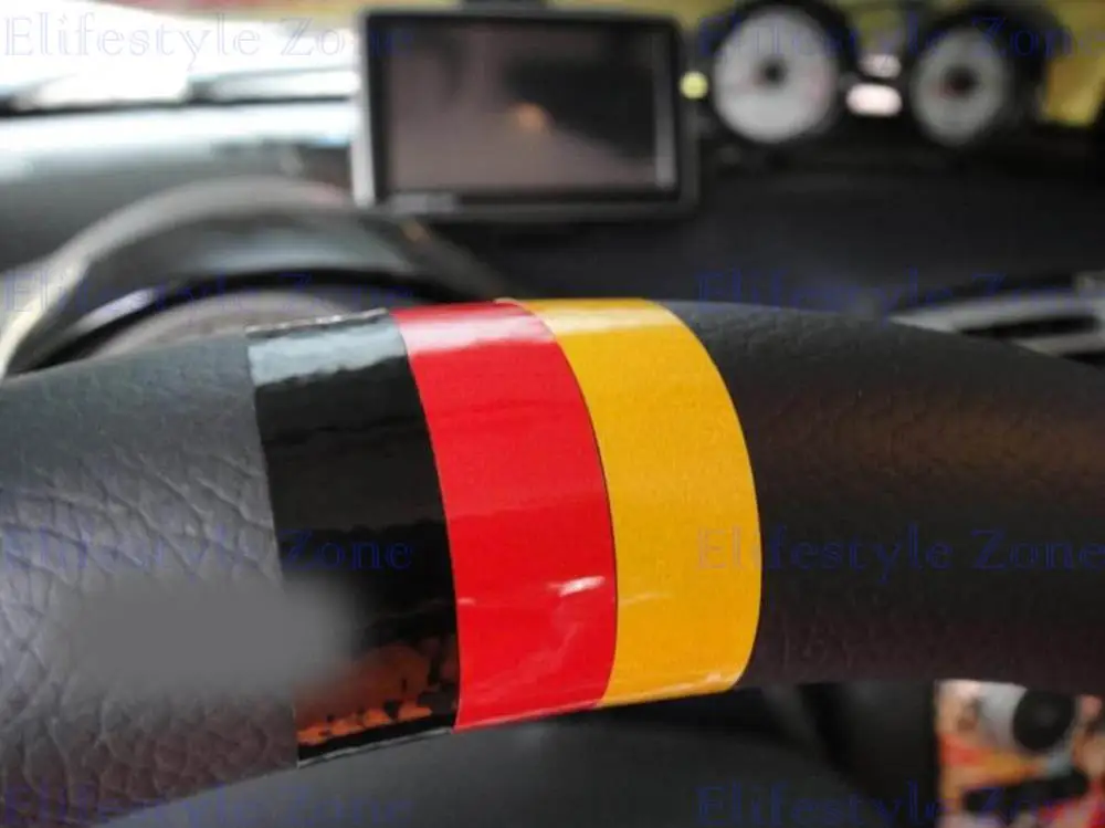 3 x Newest Germany Flag Style Car Steering Wheel Stickers Car