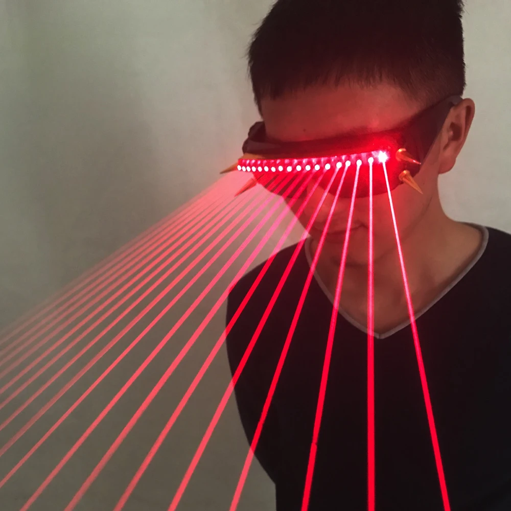

650nm Red Laser Glasses Line Laser X Men Police Glasses For LED Growing Light Performance Stage Costume Clothes