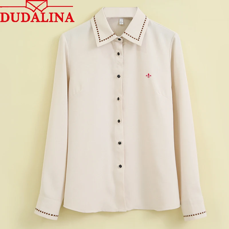 

Dudalina Camisa Femenina Women Blouses 2019 Solid Button Women Tops And Blouses Casual Long Sleeve Blouse Office Ladies Shirt