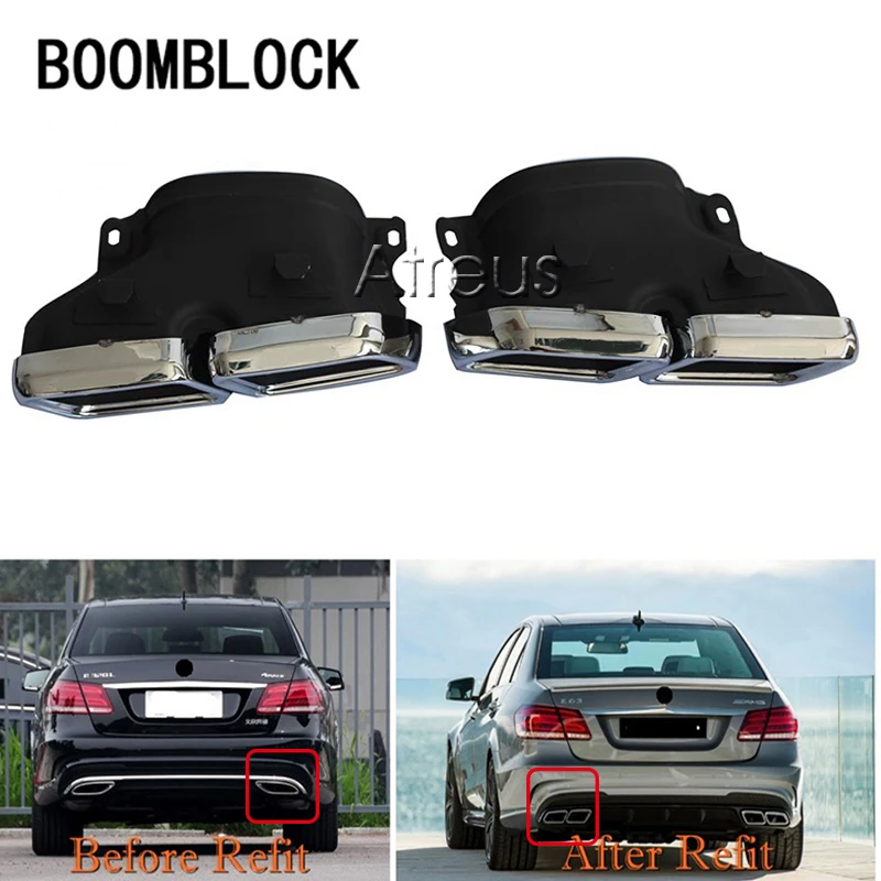

BOOMBLOCK 1Set New Style For Mercedes BENZ W205 C63 2012 2013 2014 2015 Car Exhaust Muffler Pipe Tip W205 C63 Accessories