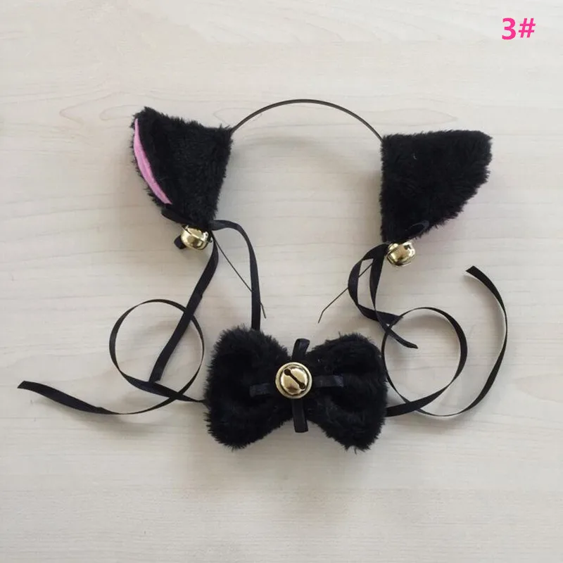 Cosplay&ware Cartoon Cat Fox Ear Bell Headband Bow Neckwear Maid Anime Cosplay Fancy Dress Set Women Girls Party Props Costume -Zentai shop online