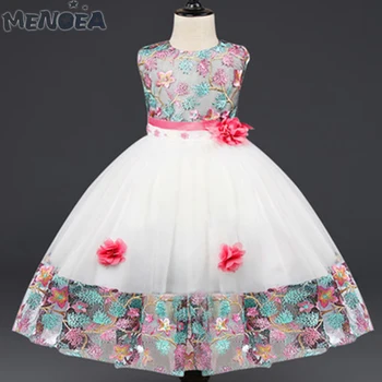 

Menoea Girls Dress New Baby Girls Princess Ball Gown Dress Flower Christmas Applique Girl Tutu Dress for 3-10T Kids Dresses
