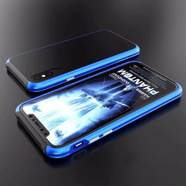 Чехол-бампер с двумя металлическими краями для IPhone X, Роскошный чехол из алюминиевого сплава для смартфонов и легких чехлов для телефонов