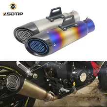 ZSDTRP 60mm Inlet Motorcycle Exhaust Pipe Muffler SC GP Escape Exhaust Mufflers Titanium Alloy Exhaust Pipe