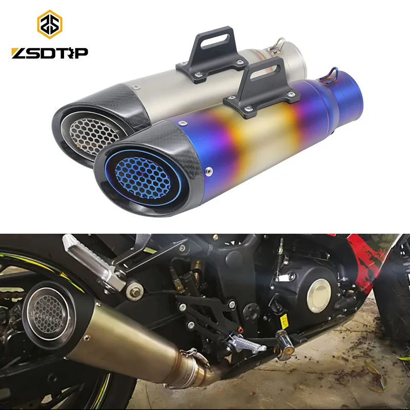 Buy ZSDTRP 60mm Inlet Motorcycle Exhaust Pipe Muffler