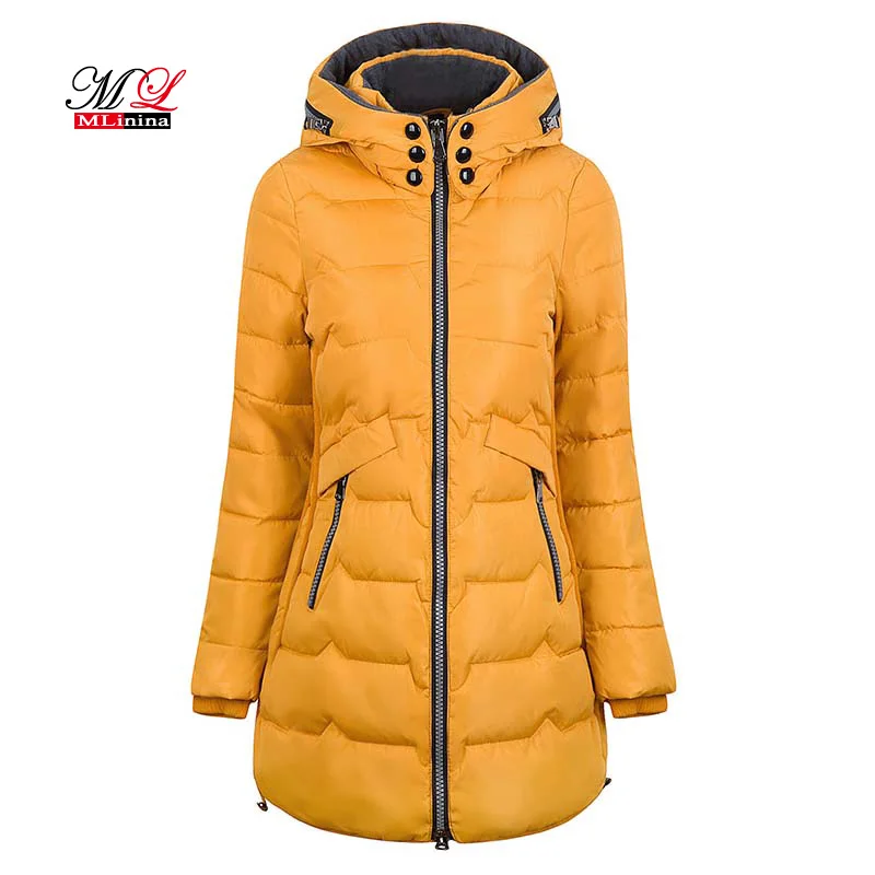 MLinina 2019 Winter Jacket Women Hooded Warm Plus Size 6xl 7xl Cotton Coat Padded Female Slim Long Jacket Women Parka Outwear