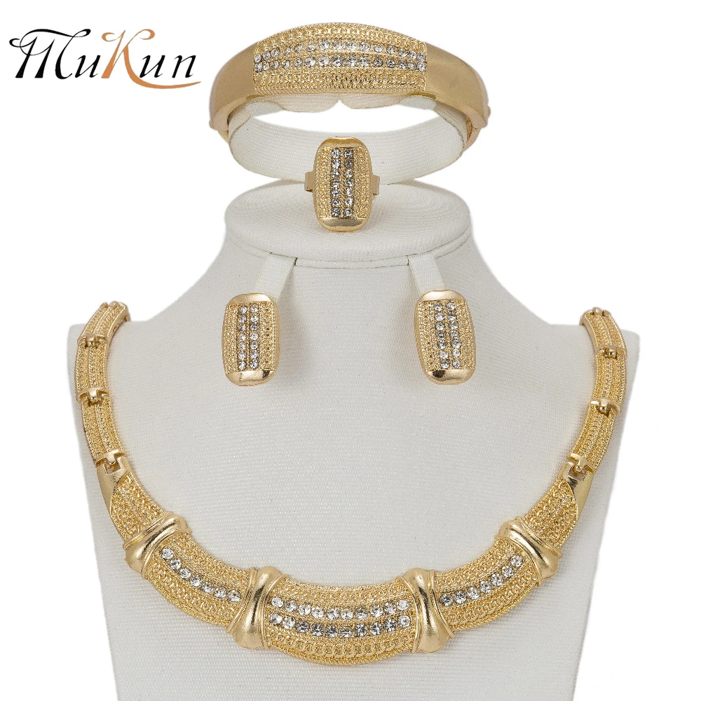 

MUKUN 2017 Women Jewelry Sets Imitation Crystal Fashion Statement Dubai Bridal Fashion Party Wedding African Beads Accessories