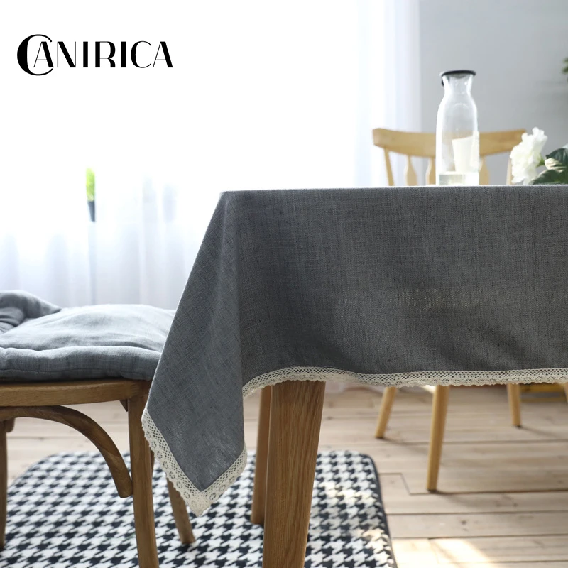 

CANIRICA Tablecloth Modern Table Cloth For Home Table Cover Rectangle Kitchen Decoration Solid Color Tafelkleed Rectangular Gift