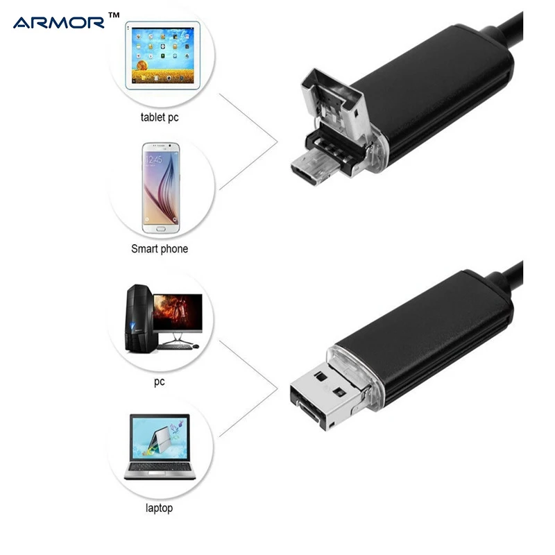 

8mm Lens 6LED Waterproof PC Android Endoscope 1m Handheld OTG Micro USB Endoscope with HD Pinhole Camera for Android Phone PC