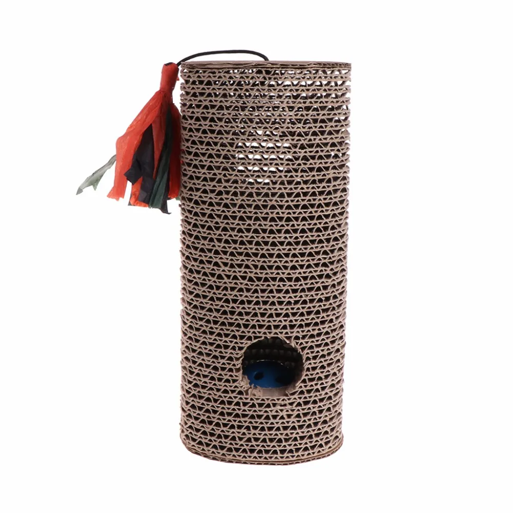 

Cat Corrugated Cardboard Cylinder Scratch Board Claws Care Resistance Toys Tail