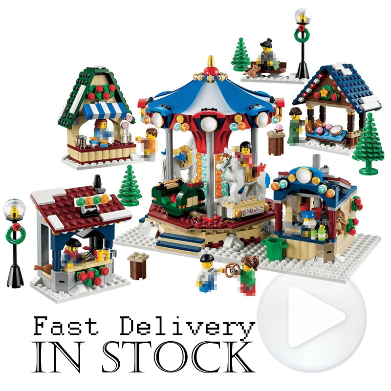 

LEPIN 36010 Winter Village Market Street View Creator Building Blocks Bricks Toys DIY For Kid 1412PCS Compatible legoINGly 10235