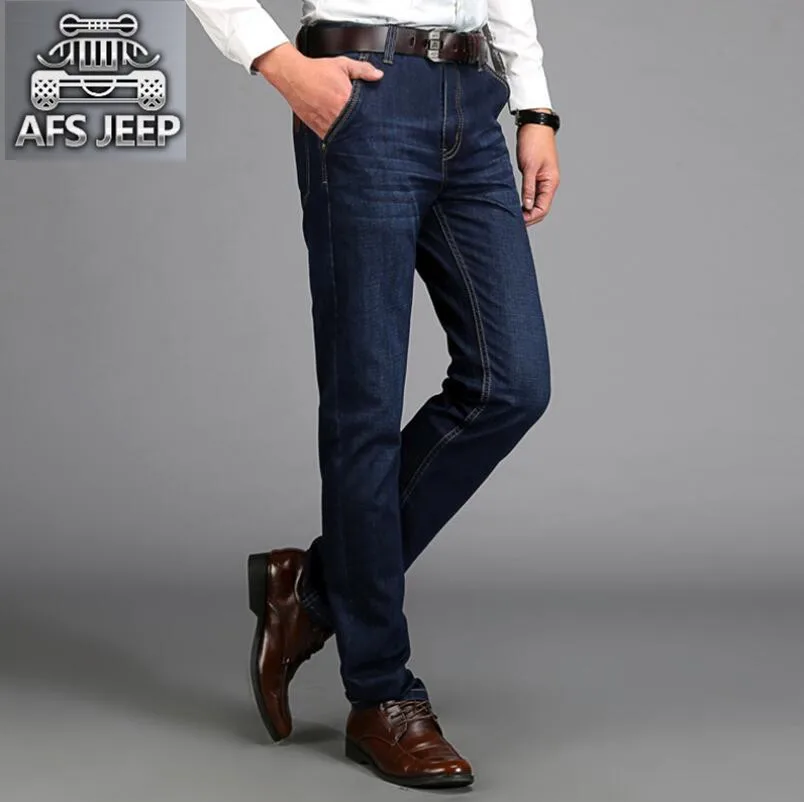 

Plus Size 42 Men Denim Jeans New 2018 Autumn Brand AFS JEEP Loose Free Type Breathable Male Casual Clothing pantacourt homme