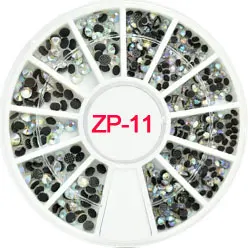 1 колесо гвоздей ящичек для страз красочный жемчуг Камни гвоздики, бусины для ногтей блестки ногтей талисманы DIY маникюр насадки для инструментов ювелирные изделия P75 - Цвет: ZP11