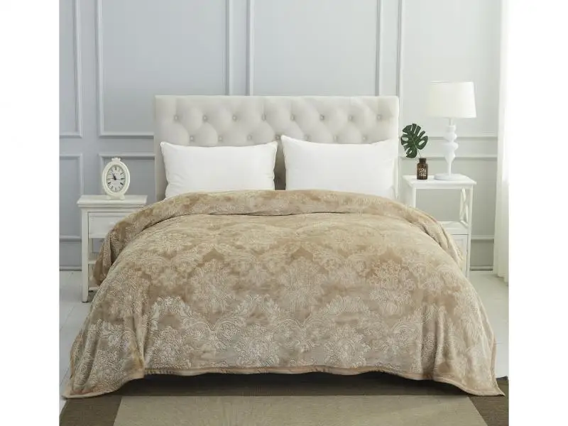 Плед двуспальный KARNA, DARVIN, 220*240 см, кофейный