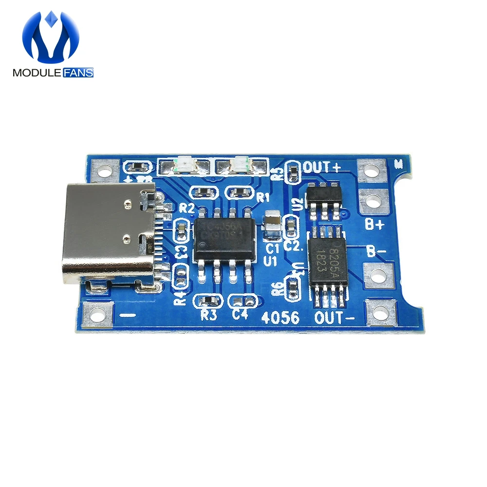 5PCS TP4056 Type-c USB 5V 1A 18650 Lithium Battery Charger Li-ion Module Charge Board With Protection Dual Functions