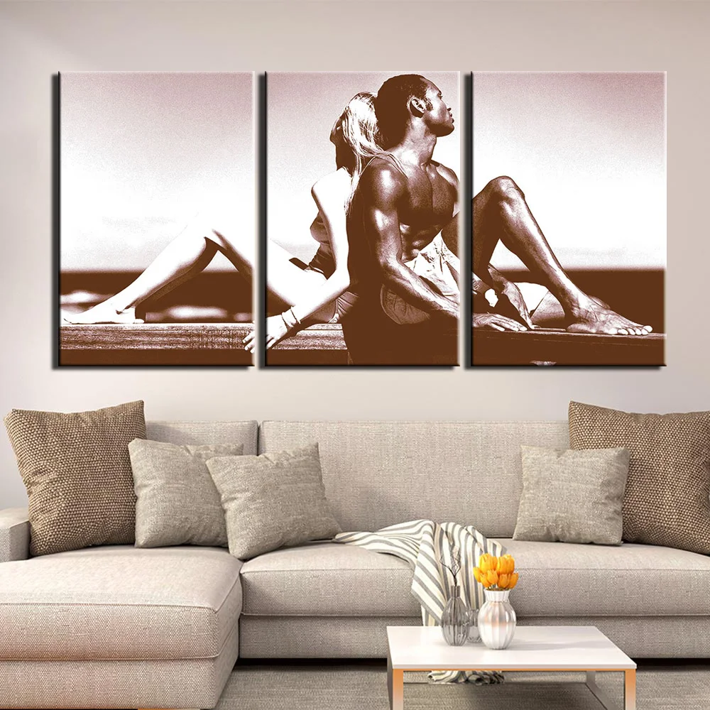 

Canvas HD Prints Posters Home Decor Wall Art Painting 3 Panels Sexy Girl Pictures For Living Room Framework