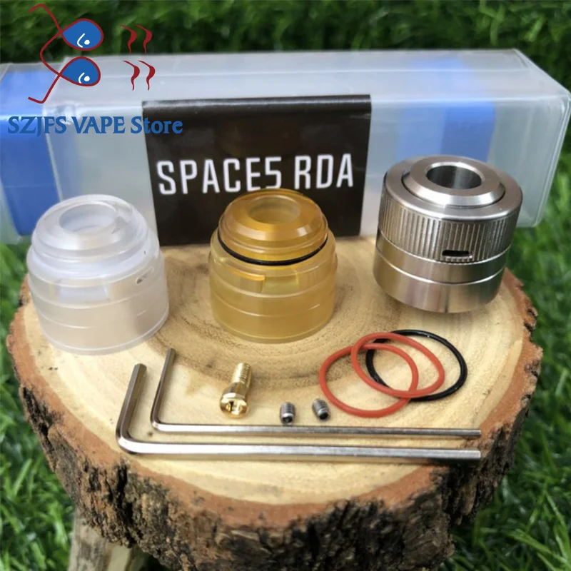 

Space5 RDA 18mm Diameter Rebuildable Drops Atomizer Top 22mm 316SS Adjustable Air Flow Tank For 510 thread Vaporizer vape mods