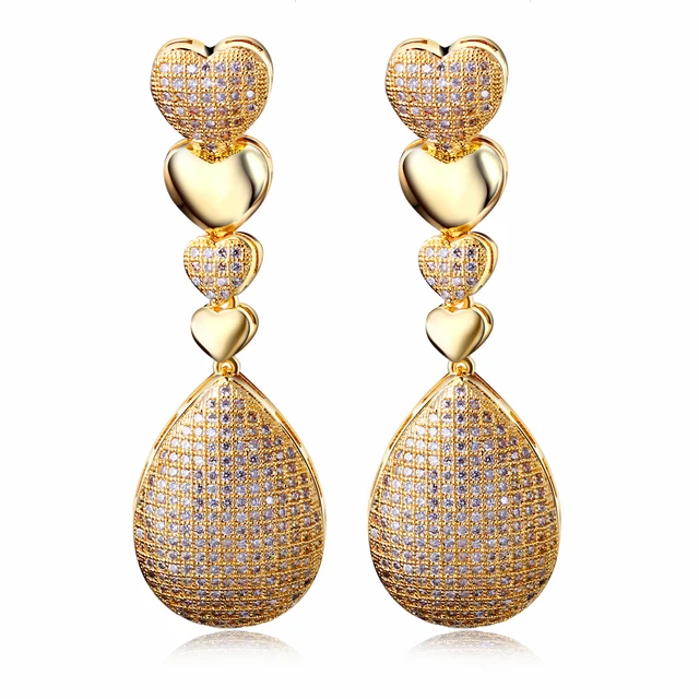 Long Fashion Earrings Cubic Zircon Setting Luxury Drop Earring Long Fashion Earrings Cubic Zircon Setting Luxury Drop Earring For Las New Design Free