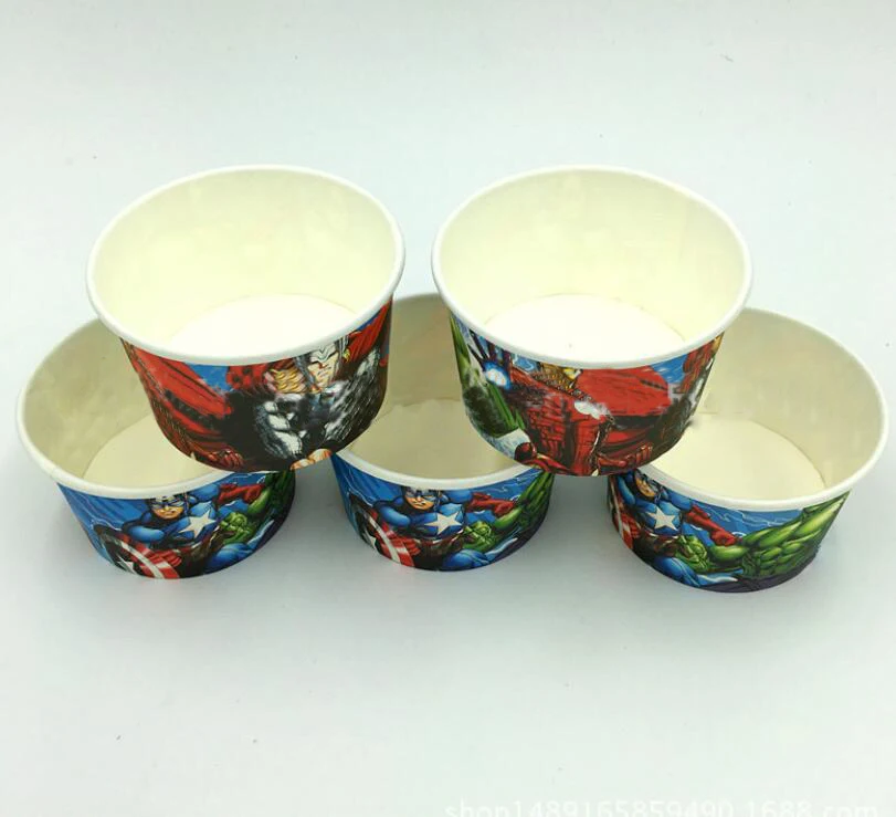

10pcs/lot Avengers ice cream cup ice cream bowl emoji disposable ice cream cup factory selling party supplies