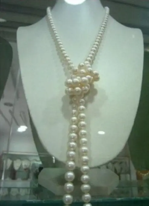 

FREE SHIPPING HOT sell new Style >>>> 9-10mm AAA white Freshwater Cultured pearl necklace 50" AWA