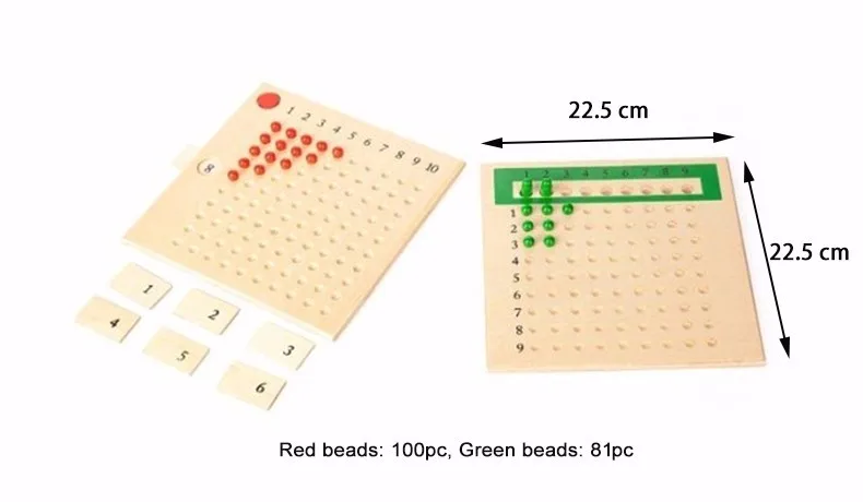 Монтессори развивающая деревянная игрушка размножение и разделение бисера доска для раннего детства Дошкольное обучение-Семейная версия