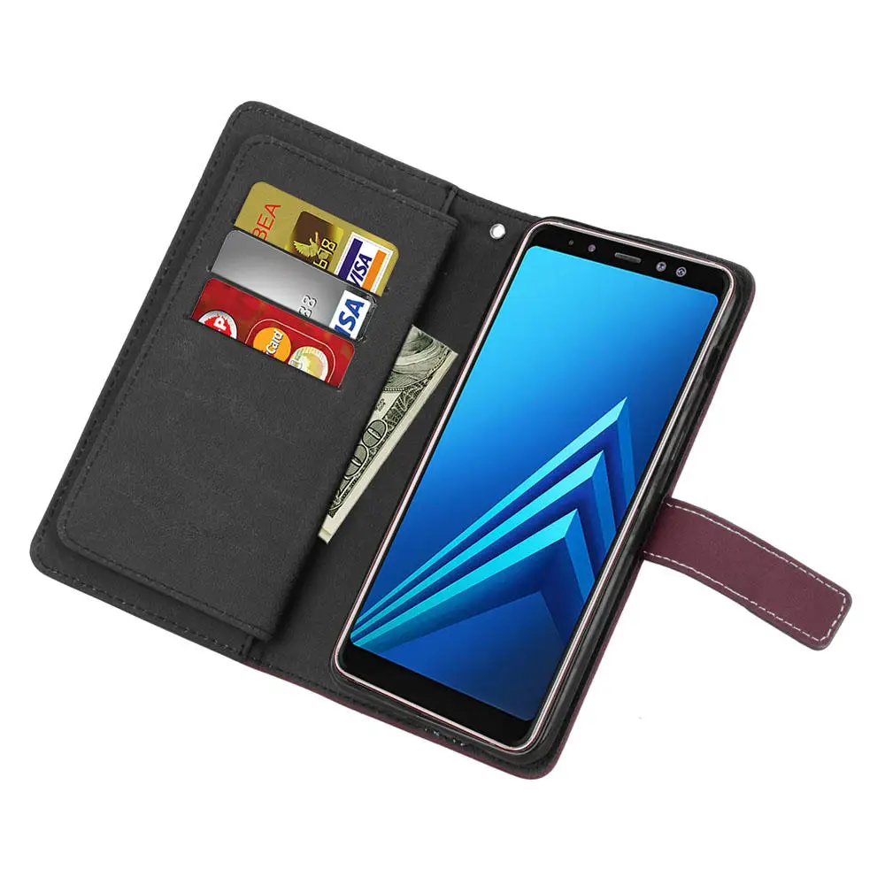 Деловой откидной Чехол для Samsung A3 A5 A7 A8 J3 J5 J7 2016 2017 J9 кожаный чехол кошелек Note9 C9 PRO