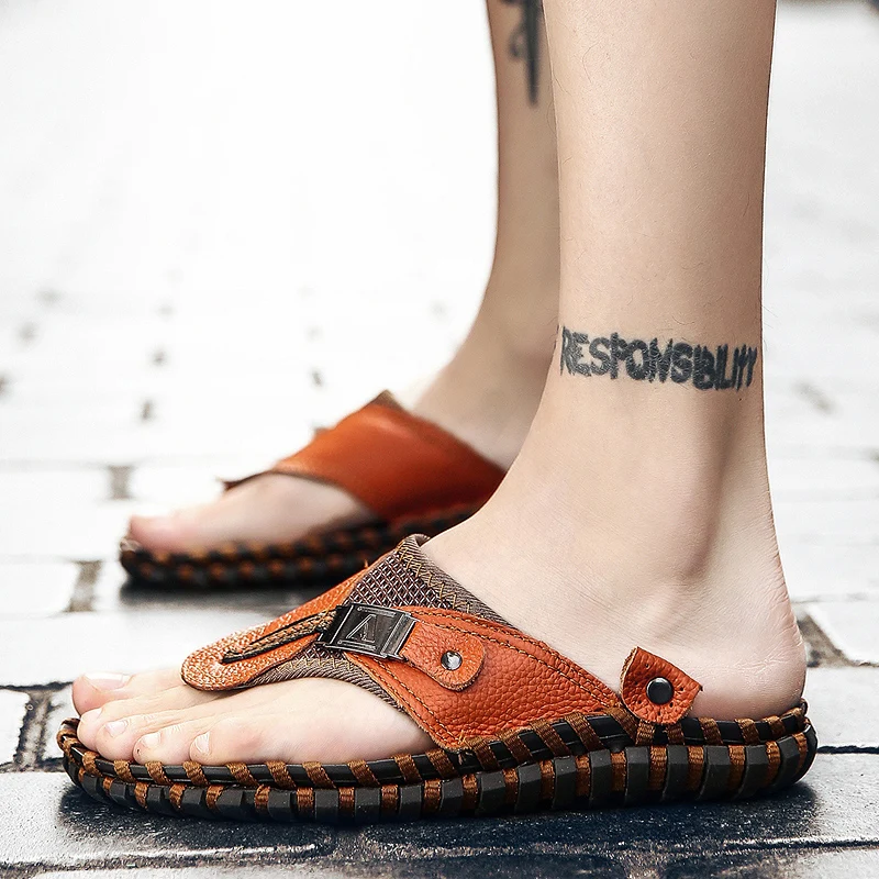 

Big size 38-48 New Arrival Summer Men Flip Flops High Quality Beach Sandals Non-slip Male Slippers Zapatos Hombre Casual Shoes