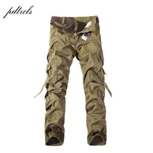 49New Топ Мода Мульти-карман твердые мужские s брюки карго высокое качество мужские брюки размер 28-42