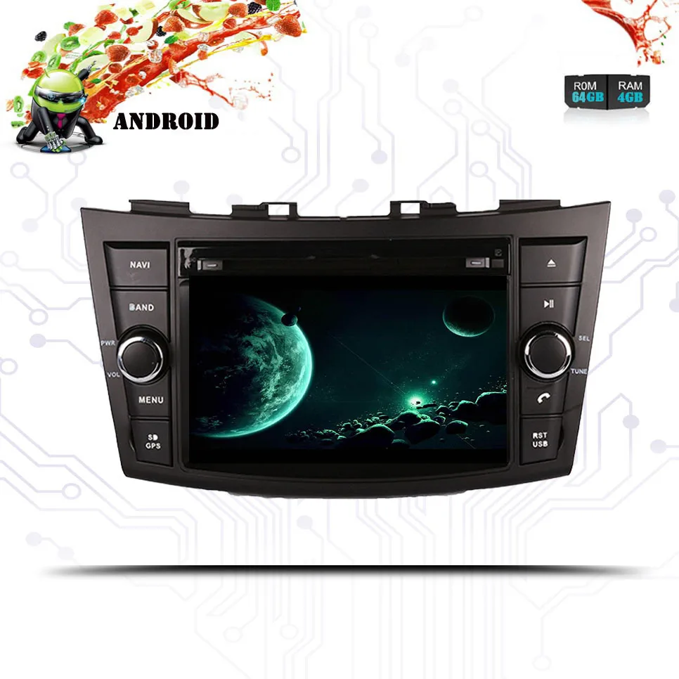Clearance android 9.0 car dvd 2 din multimedia player for Suzuki Swift 2011 2012 2013 2014 2015 tape recorder autoradio BT GPS Head Unit 1