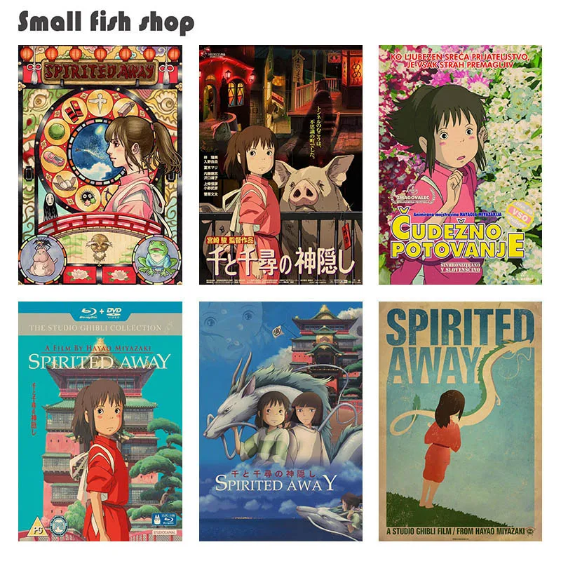 

Sen to Chihiro no Kamikakushi Home Furnishing decoration Kraft Movie Poster Drawing core Wall stickers