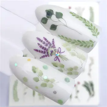 

WUF Brand New 1 PC Green Grass Water Transfer Sticker Nail Art Decals DIY Fashion Wraps Tips Manicure Tools