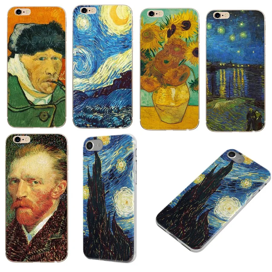 

Vintage Art Case for iphone X 8 8plus 7 7plus 6s 5 5s se Cases Floral Plant Vincent Van Gogh Oil Painting Design Soft Thin Case