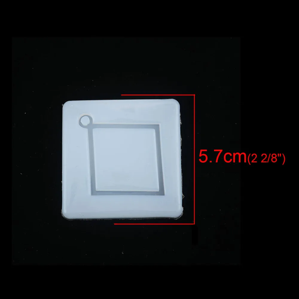 Силиконовая полимерная форма для изготовления ювелирных изделий Квадратная Белая ромб 57 мм(2 2/") x 57 мм(2 2/8"), 1 шт