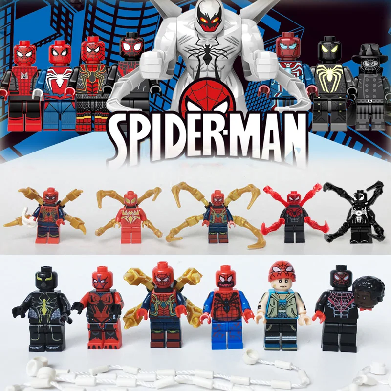 

NEW Spider-Man Far From Home Super Heroes Eminem Venom Suit Mini doll figs building blocks brick Kids Christmas toy Single Sale