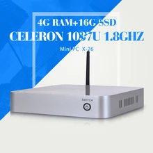 Небольшого система с wi-fi C1037U 4 г оперативной памяти 16 г SSD Linux компьютеры мини-htpc X86 поддержки мини-htpc видео