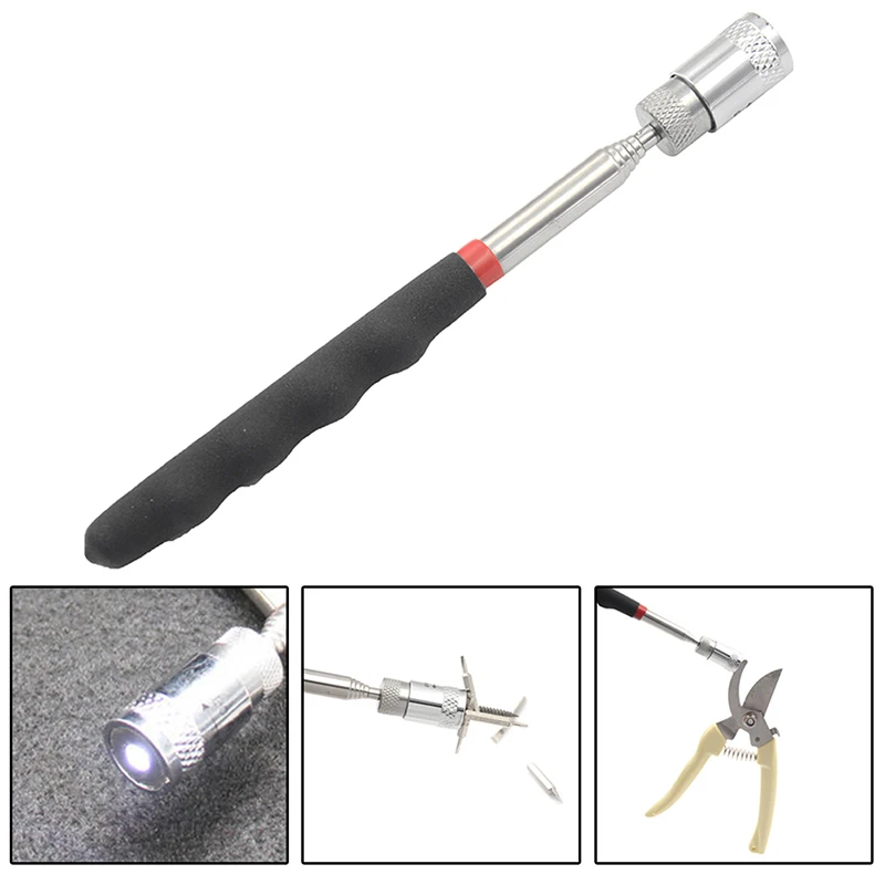 

69cm With LED Light Magnetisk Pickup Rod Telescopic Adjustable Magnetic Pick-Up Tools Magnet Long Extendable Long Reach