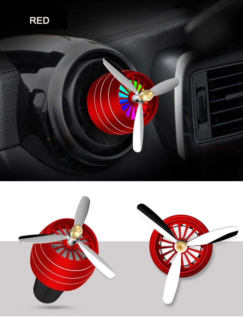 Автомобильный парфюмерный диффузор освежитель воздуха светодиодный светильник Air Force 3 Vent Outlet Clip Автомобильный Декор пропеллер аромат автомобильный орнамент