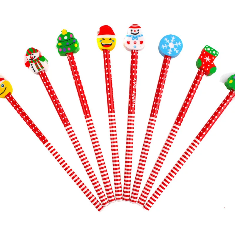 

6Pcs Christmas Pencils Colorful Kawaii Christmas Wooden Pencil Children Stationery Gift For Kids Writing Drawing School Supplies