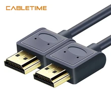 Cabletime HDMI Cable 4K 2.0 60hz HDMI Male to Male 3D Full HD Premium Hdmi Cable 24K Gold Plated for Blue-Ray PS4 Box N122