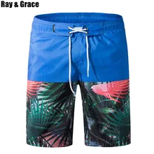 RAY GRACE быстросохнущая для мужчин пляжные шорты Лето сёрфинг спортивные шорты с принтом эластичные купальник мужские пляжные шорты человек купальник