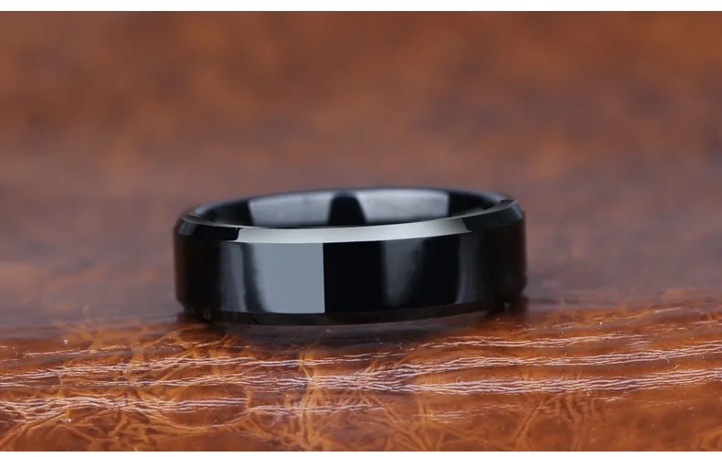 Модное черное покрытие/скошенное/полированное вольфрамовое Карбидное кольцо подходит для мужчин OEM заказ приветствуется