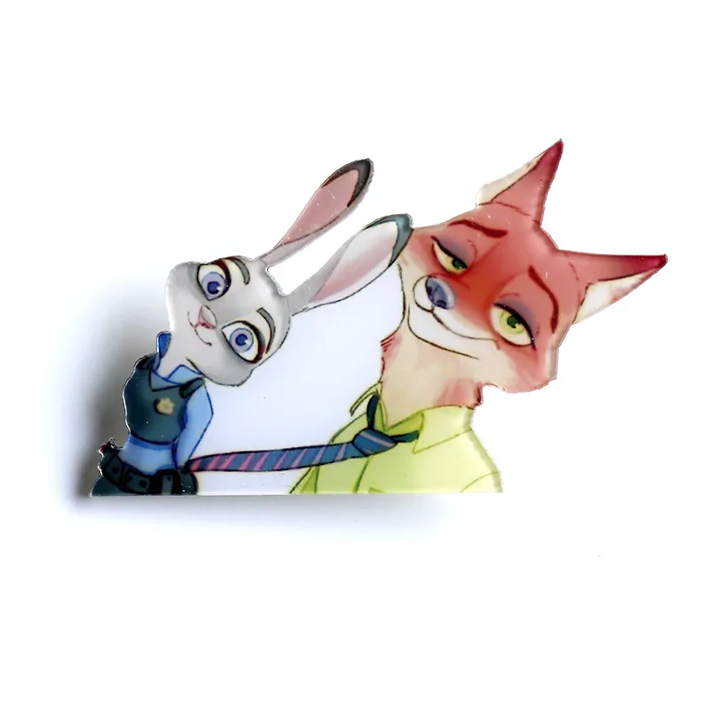 Nengdou Y35 fox badges cartoon pin acrylic badges kawaii harajuku pins for children rabbit icon animal brooches kids gift - Цвет: Y35-10