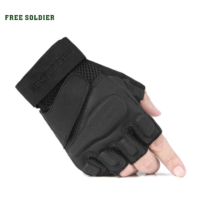 outdoor camping hiking climbing men tactical nylon gloves Wear non-slip riding half finger gloves Upgrade version FREE SOLDIER