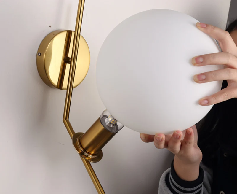 Фойе Спальня прикроватный коридор настенный светильник Современный молекула Лофт настенный светильник бобы стеклянный шар настенный светильник светодиодный круглый шар настенный светильник