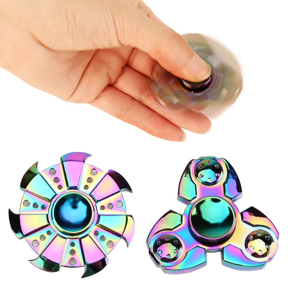

Colorful Creative Tri-Spinner Fidget Toy EDC Finger Spinner Focus Toy for Autism ADHD Anti Stress Hand Spinner Fidget Cube