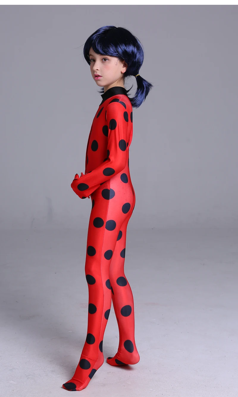 old lady costume Fantasia Kids Adult Lady Bug Costumes Girls Women Child Spandex Ladybug Costume Jumpsuit Fancy Halloween Cosplay Marinette Wig anime maid outfit