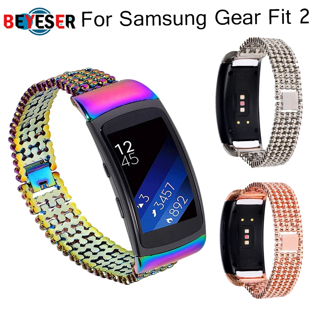 Ремешок BEYESER из нержавеющей стали для Samsung Gear Fit 2 Pro сменный Браслет наручных часов